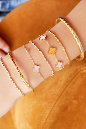 Bracelet multicolor clovers Gold Color Stainless Steel h5 Picture2